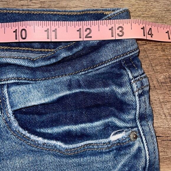 Kensie Jeans Womens Vintage Luxe Raw Hem Distressed‎ Jean Shorts Blue Sz 4/27 - Picture 5 of 7